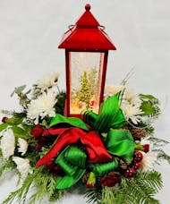 Light Up Holiday Water Lantern - Santa & Tree