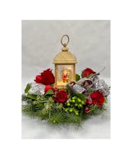 North Pole Santa - With Red  Roses
