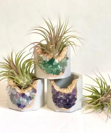 Crystal Geode Planter with Air Planter